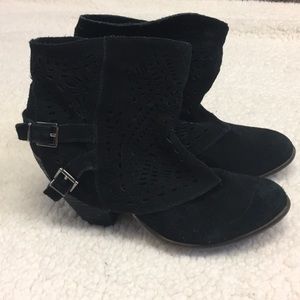Black suede booties